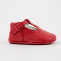 247 Red Leather T-Bar Pram Shoe
